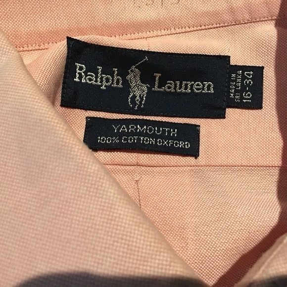 Ralph Lauren solid pink Yarmouth Black Label cotton Oxford shirt. Size 16-34. - Picture 5 of 7